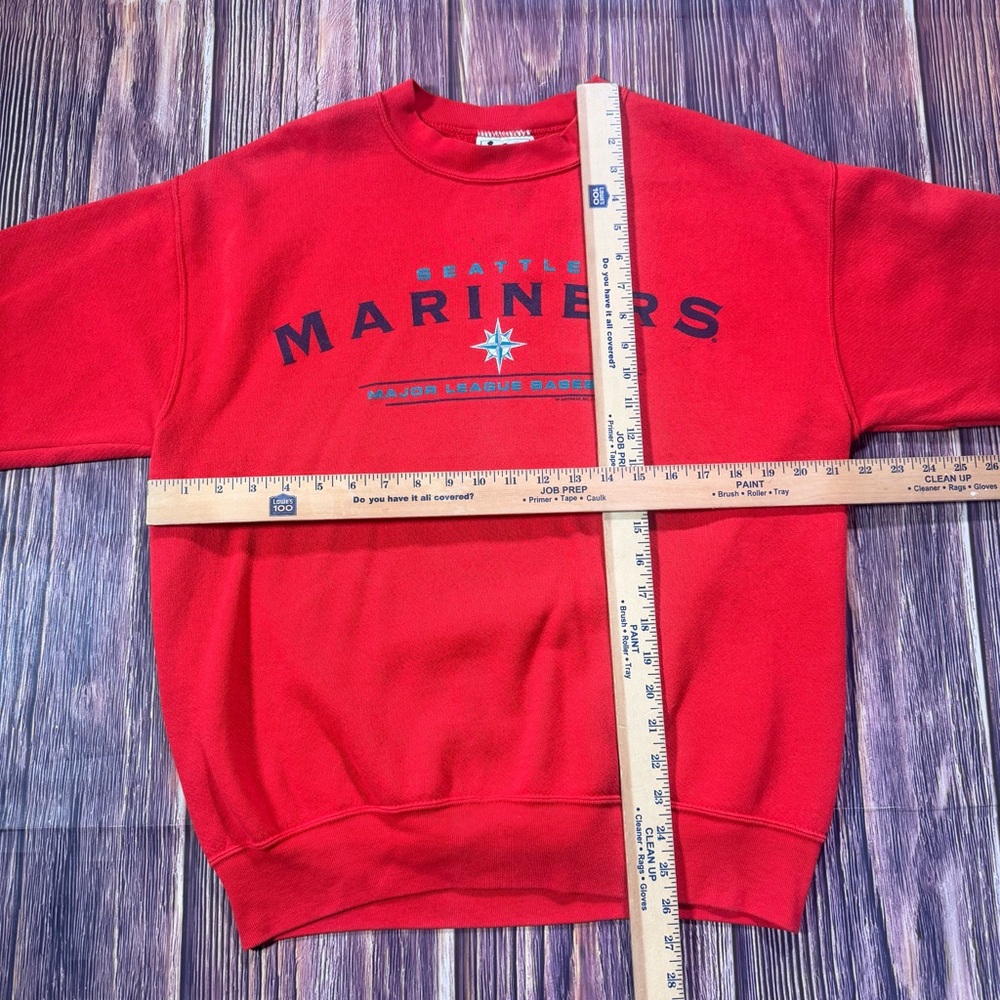 Vintage Seattle Mariners Sweatshirt Mens Medium Red Lee Sport Baseball MLB Retro - Picture 4 of 6